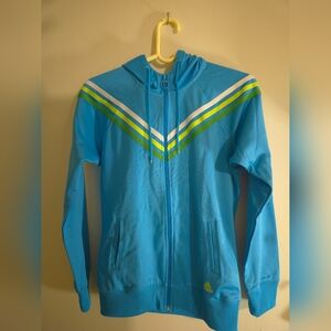 Adidas Hoodie Jacket Youth Girls Size Small, Fleece Full Zip w Logo